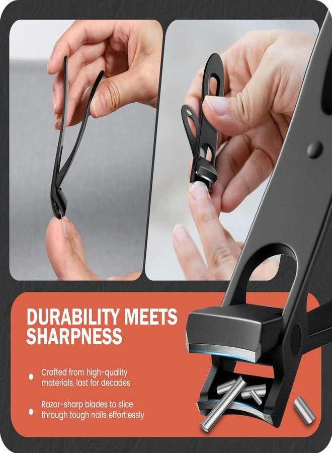BEZOX Toe Nail Clipper for Thick Nails for Seniors, Nails Clipper Set for Comfort Nail Trimming, Precision Fingernail Clippers - Black - Image 4